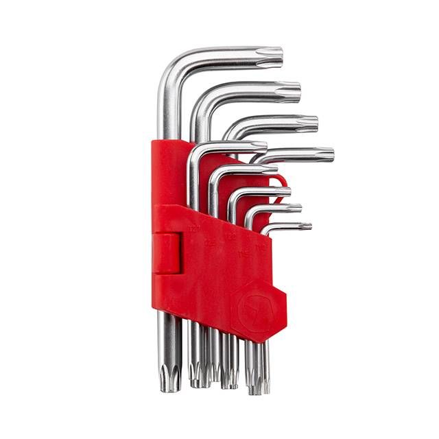 Набір ключів Г-подібних TORX з отворами 9шт, Т10-Т50 HT-0604