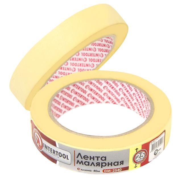 Стрічка малярна 25мм-40м жовта DM-2540