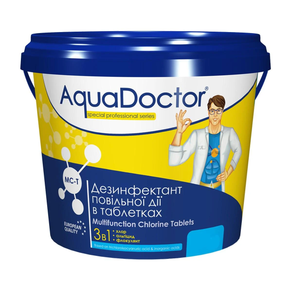 Хлор AquaDoctor MC-T 3в1 повільної дії в пігулках 0.4кг