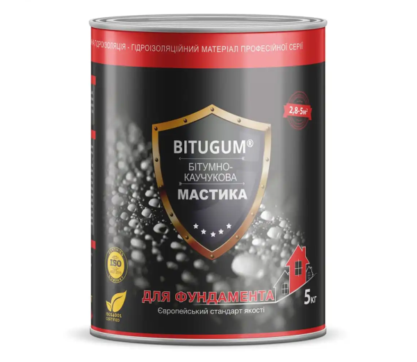 Мастика Bitugum 5кг бітумно-каучукова Фундамент