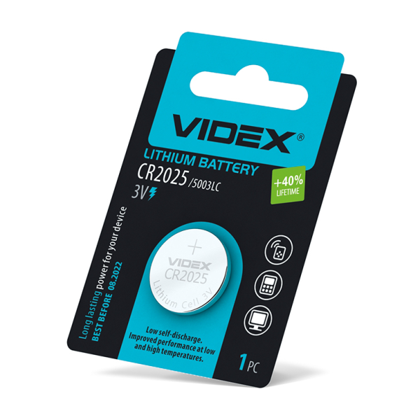 Батарея VIDEX CR 2025 1xBL таблетка