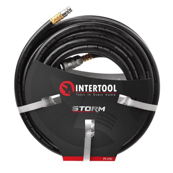 Шланг гумовий повітряний армований до 20 атм.6*13мм*20м зі швидкосьемом