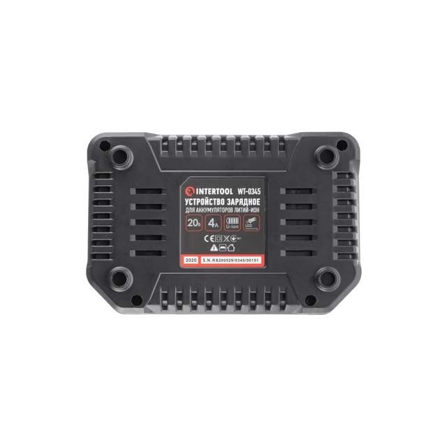 Пристрій зарядний для акумуляторів Li-ion 20 В, струм заряду 4,0 А INTERTOOL WT-0345