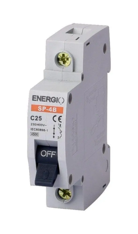 Вимикач автоматичний ENERGIO SP-4B 1P C 25A 4.5кА