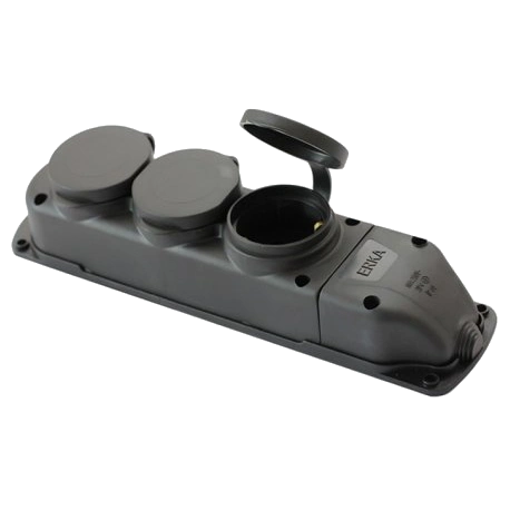 Колодка 3 гнізда 1/16А каучук з кришкою ERKA6003