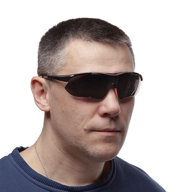 Окуляри захисні затемнені матеріал полікарбонат захист від удару INTERTOOL -SP-0094