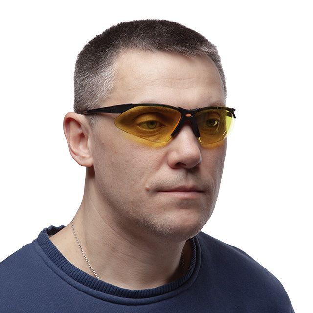 Окуляри захисні жовті матеріал полікарбонат захист від удару INTERTOOL -SP-0096