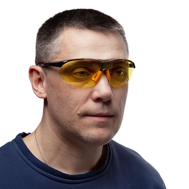 Окуляри захисні жовті матеріал полікарбонат захист від удару INTERTOOL -SP-0093