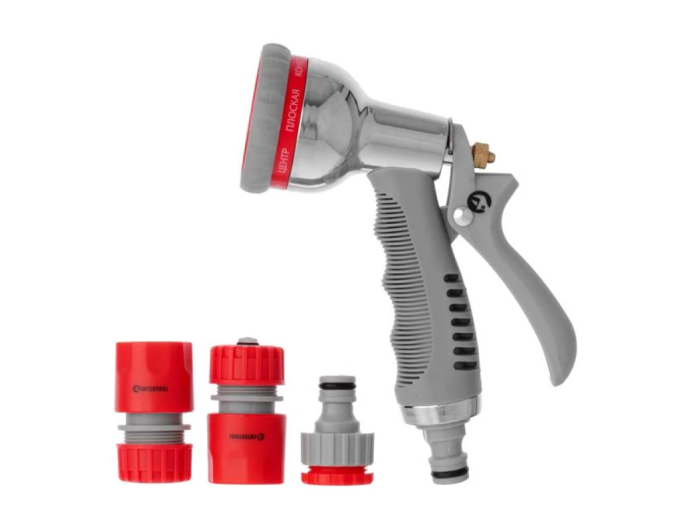Пістолет-розпилювач для поливу 8-ми функціональний хромований GE-0005