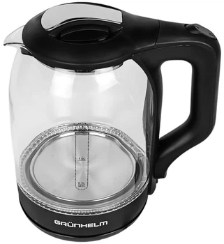 Електрочайник GRUNHELM EKG-1843B скло (чорний)1.8л 1500Вт дисковий
