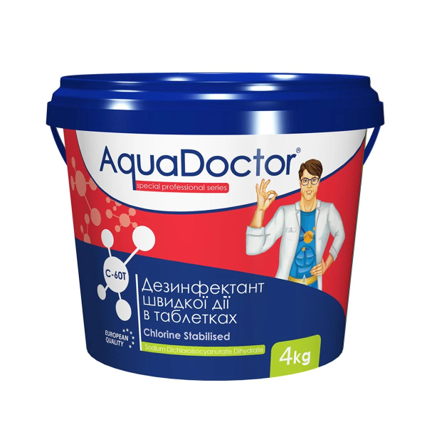 Хлор-ШОК AquaDoctor C-60T в пігулках 4кг
