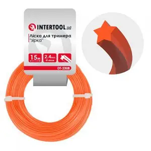 Ліска для тримера "зірка", 2,4 мм*15 м INTERTOOL DT-2308