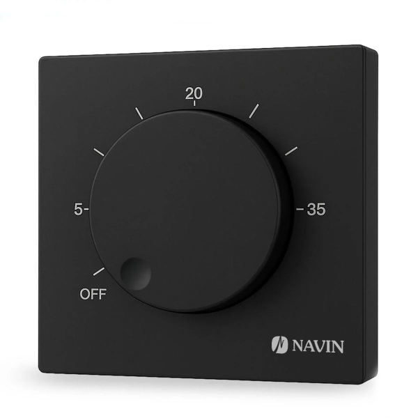 Терморегулятор для теплої підлоги NAVIN EH84BM-16A чорний матовий