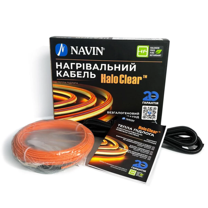 Кабель нагрівальний NAVIN HaloClear 18/340, тепла підлога електрична, 1.9 - 2.3 м²