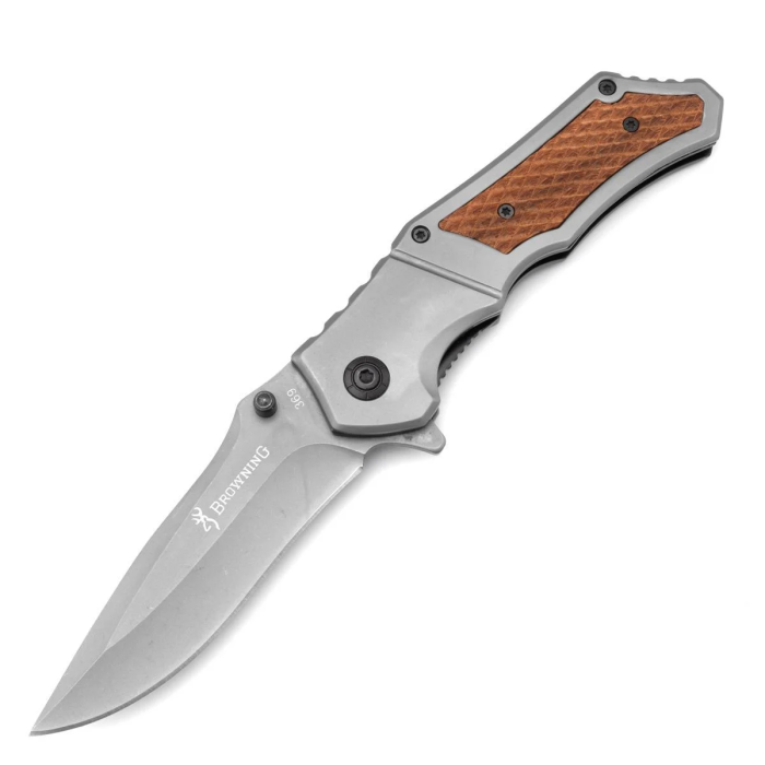 Ніж розкладний Browning №369  ручка дерево,DA 315