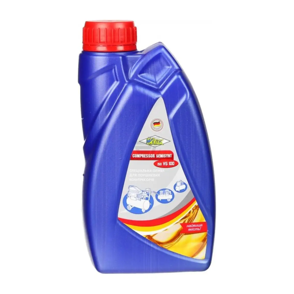 Олія COMPRESSOR SEMISYNT ISO VG 100; для поршн.компр.; напівсинтетична, 1л"WERK"