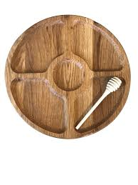 Тарілка дерев"яна з секторами Менажниця Дуб 250мм
