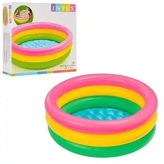 Басейн надувний дитячий ВЕСЕЛКА 86*25см 50-60л INTEX